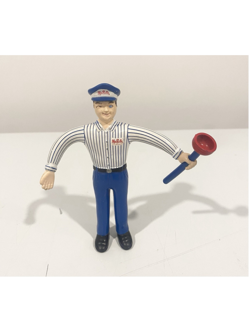 Vintage Mr Rooter Plumbing 5” Bendy Figure Plunger Advertising Promo Mascot